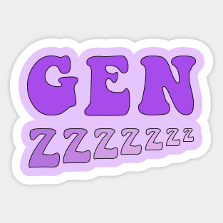 Sleep Gen Z Purple Sticker